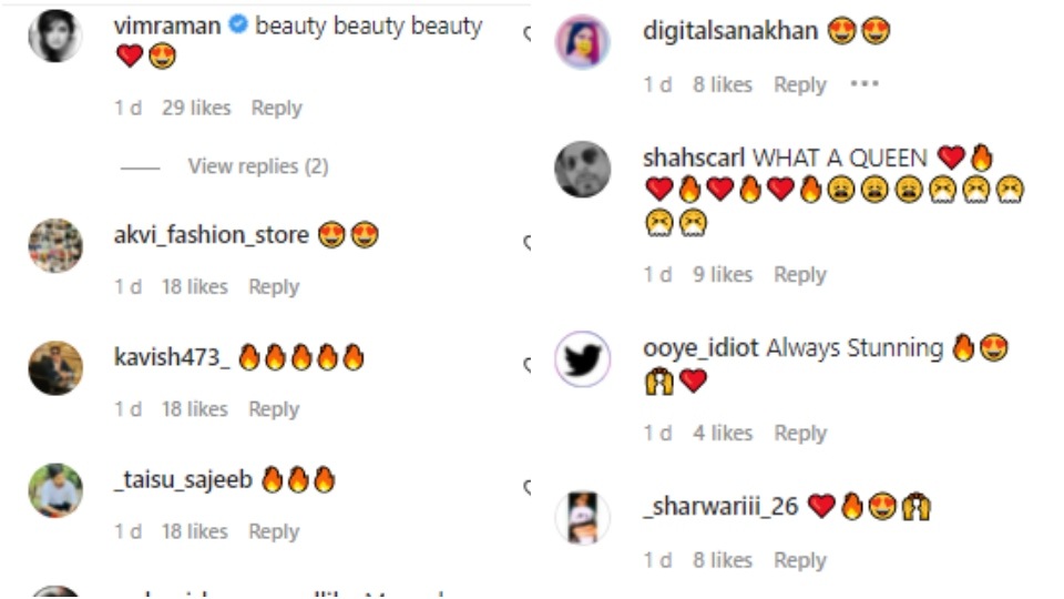 Comments on Madhuri Dixit's post. Comments on Madhuri Dixit's post. 