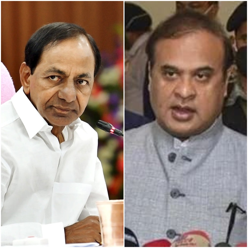 Telangana chief minister K Chandrashekhar Rao and Assam chief minister Himanta Biswa Sarma.&nbsp;