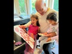 Dwayne Johnson or The Rock with his daughters Jasmine and Tia, and the adorable Valentine's Day surprise card they made for him. (instagram/@therock) Dwayne Johnson or The Rock with his daughters Jasmine and Tia, and the adorable Valentine's Day surprise card they made for him. (instagram/@therock)