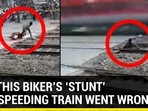 HOW THIS BIKER’S ‘STUNT’ WITH SPEEDING TRAIN WENT WRONG HOW THIS BIKER’S ‘STUNT’ WITH SPEEDING TRAIN WENT WRONG