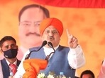 BJP President JP Nadda while addressing a rally in Punjab.