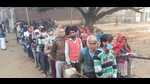 People waiting in the queue for their turn to cast vote. (HT FILE PHOTO)