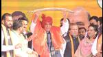 Defence minister Rajanth Singh was addressing a rally in Lalru in support of BJP’s Dera Bassi candidate Sanjeev Khanna. (HT Photo)