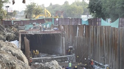 The 1.2-km-long tunnel road and six underpasses — five on Mathura Road and one on Ring Road — are part of the redevelopment of Pragati Maidan. (HT File Photo) The 1.2-km-long tunnel road and six underpasses — five on Mathura Road and one on Ring Road — are part of the redevelopment of Pragati Maidan. (HT File Photo)