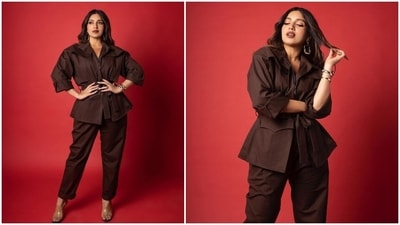 Bhumi Pednekar has won hearts of many with her bold choices in movies that always have a social message. In her recent release, the actor plays the role of a lesbian and impresses moviegoers with her performance. In her recent Instagram post in a brown co-ord set, Bhumi mentioned the two things that make her happy - chocolates and Badhaai Do. (Instagram/@bhumipednekar) Bhumi Pednekar has won hearts of many with her bold choices in movies that always have a social message. In her recent release, the actor plays the role of a lesbian and impresses moviegoers with her performance. In her recent Instagram post in a brown co-ord set, Bhumi mentioned the two things that make her happy - chocolates and Badhaai Do. (Instagram/@bhumipednekar)