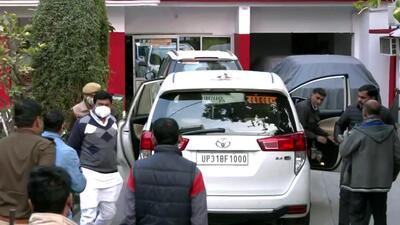 MoS Home Ajay Mishra Teni arrives at the residence of his son Ashish Mishra to meet him, in Lakhimpur Kheri on Tuesday. (ANI) MoS Home Ajay Mishra Teni arrives at the residence of his son Ashish Mishra to meet him, in Lakhimpur Kheri on Tuesday. (ANI)