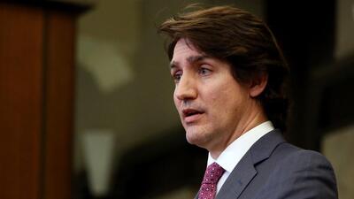 Canada’s Prime Minister Justin Trudeau comments on the ongoing truckers’ protest on Parliament Hill in Ottawa, on Monday. (AFP) Canada’s Prime Minister Justin Trudeau comments on the ongoing truckers’ protest on Parliament Hill in Ottawa, on Monday. (AFP)