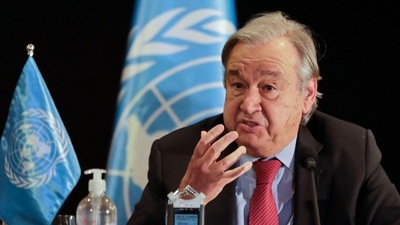 File photo of UN Secretary-General Antonio Guterres at a press conference. (AFP)
