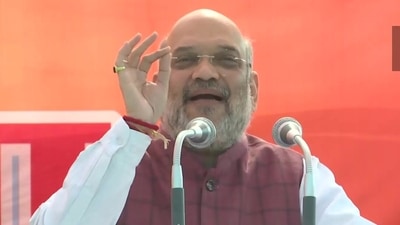 Union Home Minister Amit Shah addressing a rally in Dibiyapur, Auraiya in UP.