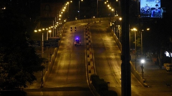 File photo of a deserted street during coronavirus-induced night curfew.(ANI)