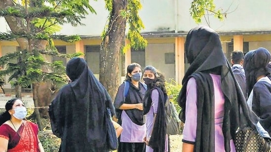 The Karnataka high court is hearing petitions filed by five women from a government pre-university college in Udupi, questioning Hijab restrictions(PTI) The Karnataka high court is hearing petitions filed by five women from a government pre-university college in Udupi, questioning Hijab restrictions(PTI)
