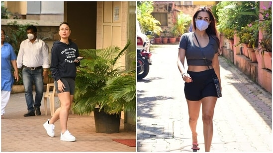 Spotting our favourite celebrities of the tinsel town is one of our favourite things to do. On Tuesday, besties Malaika Arora and Kareena Kapoor stepped out of their homes to run personal errands. Paparazzi of Mumbai spotted the stars being in their casual best as they spent the day engrossed in their personal activities.(HT Photos/Varinder Chawla)