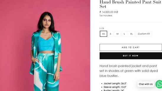 The Hand Brush Painted Pant Suit Set.(vedikam.com)