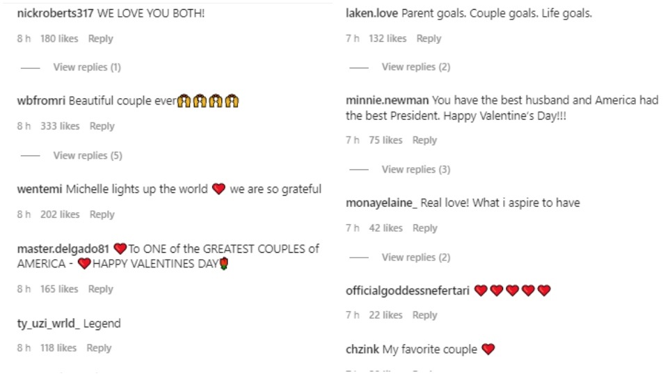 Comments on Michelle and Barack Obama's post. Comments on Michelle and Barack Obama's post. 