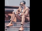 Mammikka wearing blazer and trousers with an iPad in hand is winning over the Internet. (shk_digital/Instagram) Mammikka wearing blazer and trousers with an iPad in hand is winning over the Internet. (shk_digital/Instagram)
