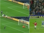 Lionel Messi's penalty miss (L); Ronaldo's goal. Lionel Messi's penalty miss (L); Ronaldo's goal.