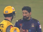 Ben Cutting (L) and Sohail Tanvir in heated exchange during PSL. Ben Cutting (L) and Sohail Tanvir in heated exchange during PSL.