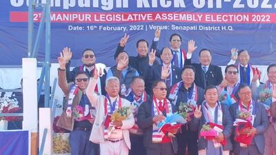 Nagaland chief minister Neiphiu Rio said his first priority was the Naga political issue and asked people in the district to back the NPF candidates (HT Photo)