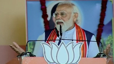 Prime Minister Narendra Modi addresses a rally in Sitapur district of Uttar Pradesh (Twitter/BJP) Prime Minister Narendra Modi addresses a rally in Sitapur district of Uttar Pradesh (Twitter/BJP)
