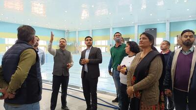 Haryana Sports Department director Pankaj Nain inspected the War Heroes Memorial Stadium in Ambala, a venue for the upcoming Khelo India Games. (HT Photo)