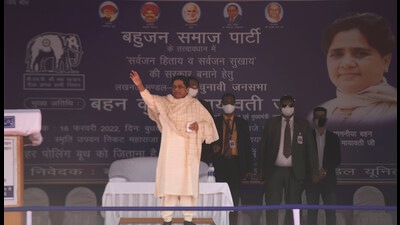 Mayawati reminded the people of the steps taken by the previous BSP governments for the welfare of dalits and how she changed the names of cities on the names of dalit icons. (HT Photo) Mayawati reminded the people of the steps taken by the previous BSP governments for the welfare of dalits and how she changed the names of cities on the names of dalit icons. (HT Photo)