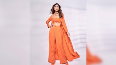 For her hairdo, Shilpa Shetty opted for her signature soft beachy waves and for makeup she went for the subtle bronze look. (Instagram/@tanghavri) For her hairdo, Shilpa Shetty opted for her signature soft beachy waves and for makeup she went for the subtle bronze look. (Instagram/@tanghavri)