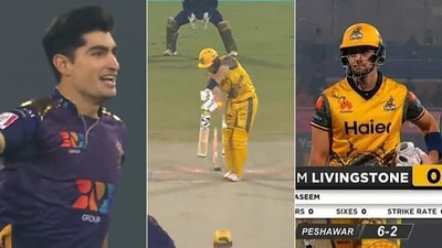 Liam Livingstone's innings lasted only three balls.&nbsp; (Twitter/PSL)