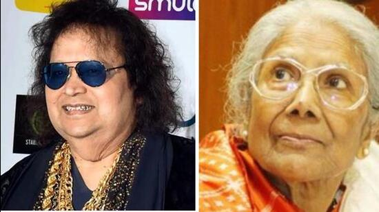 Bappi Lahiri (left) died of obstructive sleep apnea at the age of 69. Sandhya Mukherjee (right) died of cardiac failure at the age of 90. (File Photos/ANI)