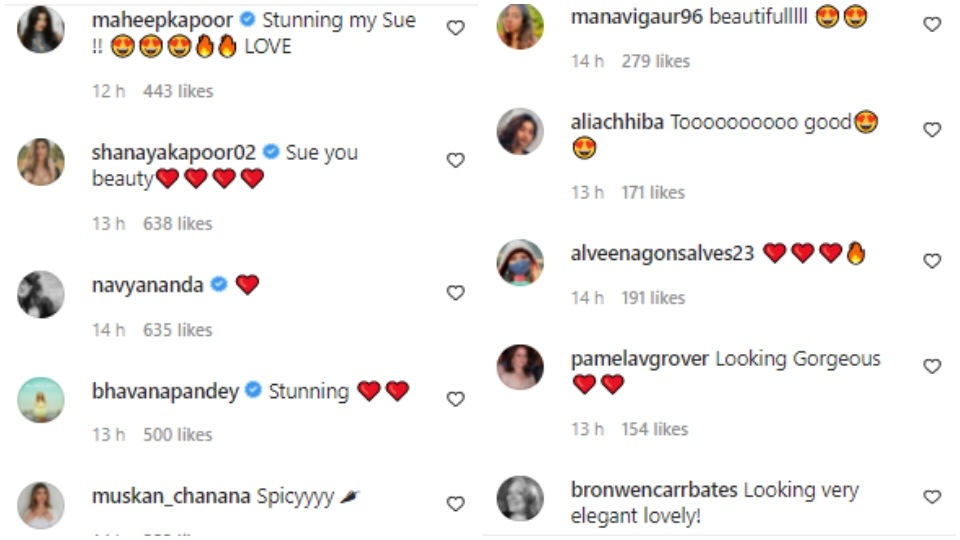 Comments on Suhana Khan's post. Comments on Suhana Khan's post. 