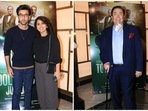 Ranbir Kapoor, Neetu Kapoor and Randhir Kapoor were among the attendees at a special screening of Toolsidas Junior. Ranbir Kapoor, Neetu Kapoor and Randhir Kapoor were among the attendees at a special screening of Toolsidas Junior.