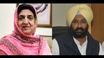 Rajinder Kaur Bhattal, a former chief minister of Punjab, had continuously won Lehra seat for record five terms from 1992 till 2017, when Parminder shifted from Sunam, made a foray in Lehra, and defeated her by 26,815 votes (HT File Photos)