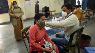 Officials said till February 3, about 95% of students from government schools have received at least the first dose of the vaccine, but only 73% students from government-aided schools and 62% from private schools have been inoculated with the first dose so far. (Representative image/HT Photo) Officials said till February 3, about 95% of students from government schools have received at least the first dose of the vaccine, but only 73% students from government-aided schools and 62% from private schools have been inoculated with the first dose so far. (Representative image/HT Photo)