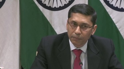 The Ministry of External Affairs addressing Ukraine-Russia crisis. (ANI)