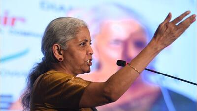 In another session, Sitharaman spoke about the global economic outlook and risks such as inflation, supply chain disruptions and new variants of the SARS-CoV-2 virus. (Arvind Yadav/HT PHOTO) In another session, Sitharaman spoke about the global economic outlook and risks such as inflation, supply chain disruptions and new variants of the SARS-CoV-2 virus. (Arvind Yadav/HT PHOTO)