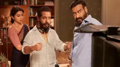 Ajay Devgn and Shriya Saran in a photo from Drishyam 2 sets. (Instagram) Ajay Devgn and Shriya Saran in a photo from Drishyam 2 sets. (Instagram)