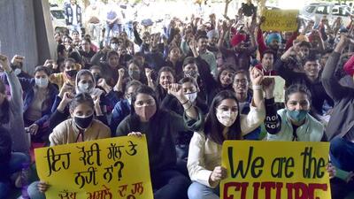 The PAU, Ludhiana, students said due to pandemic, the classes have been conducted online in the university for the last two years and examinations were also conducted in the same manner. (HT Photo) The PAU, Ludhiana, students said due to pandemic, the classes have been conducted online in the university for the last two years and examinations were also conducted in the same manner. (HT Photo)
