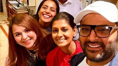 Kapil Sharma with Nandita Das, Ginni Chatrath and Shahana Goswami. Kapil Sharma with Nandita Das, Ginni Chatrath and Shahana Goswami.