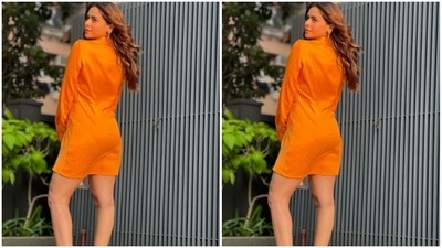 In nude eyeshadow, black eyeliner, mascara-laden eyelashes, contoured cheeks and a shade of nude lipstick, Aamna aced the brunch date look. (Instagram/@aamnasharifofficial)