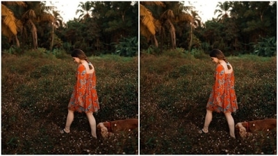 Sunset walks for Sara means the golden hour, greenery and a stunning short dress. (Instagram/@saratendulkar)