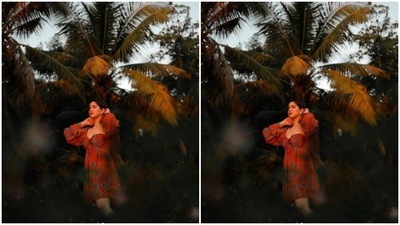 Sara's red floral dress came with full sleeves with frills and a knot detail near the waist. (Instagram/@saratendulkar)