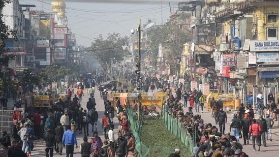 The projects at Ajmal Khan Road and Chandni Chowk — two of the oldest and the most congested shopping streets in Delhi — created hope that more markets would be inspired to go motor vehicle-free.&nbsp;(Sanchit Khanna/HT PHOTO)