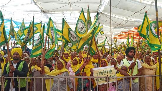 BKU (Ekta-Ugrahan) organised a rally three days ahead of the state elections, and appealed to the gathering to focus on “struggles” to push for their demands.