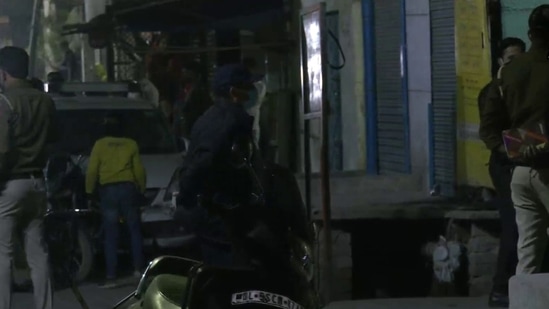 Delhi Police personnel present at the spot where an IED was found in a bag recovered in Delhi's Old Seemapuri area(ANI) Delhi Police personnel present at the spot where an IED was found in a bag recovered in Delhi's Old Seemapuri area(ANI)
