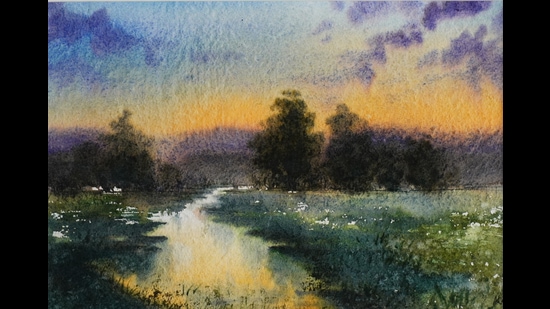 Kumaoni artist Akarshan Bora’s rendition of an evening in Kumaon. Kumaoni artist Akarshan Bora’s rendition of an evening in Kumaon.