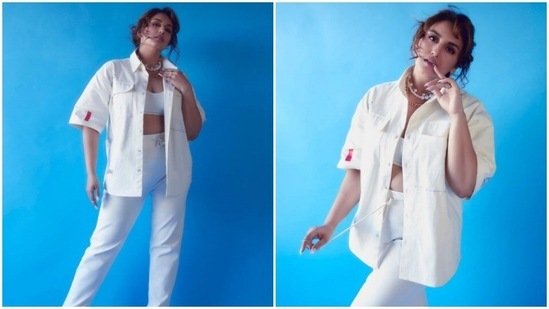 Huma Qureshi's fashion game is getting better by the day. The actor is busy giving us major fashion cues with each and every look from her promotion diaries. A day back, Huma shared yet another set of pictures of herself decked up in a white co-ord set and it is making fashion traffic stop and stare.(Instagram/@iamhumaq)