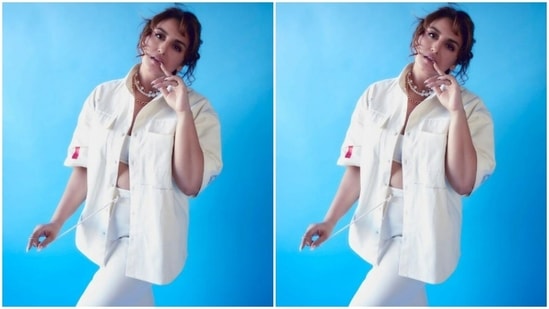 Huma played muse to the fashion designer Kanika Goyal and picked the casual ensemble from her shelves.(Instagram/@iamhumaq)