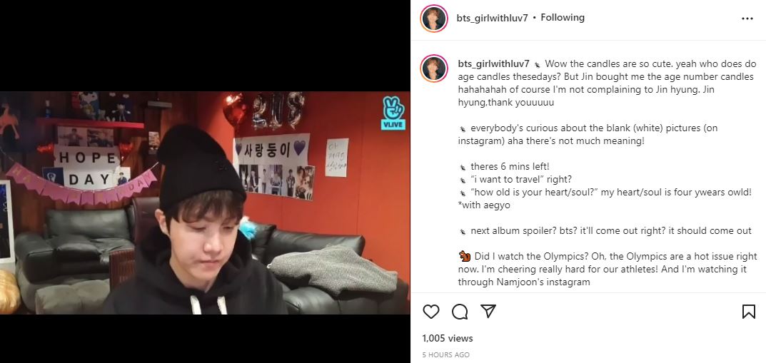 J-Hope on Thursday night.