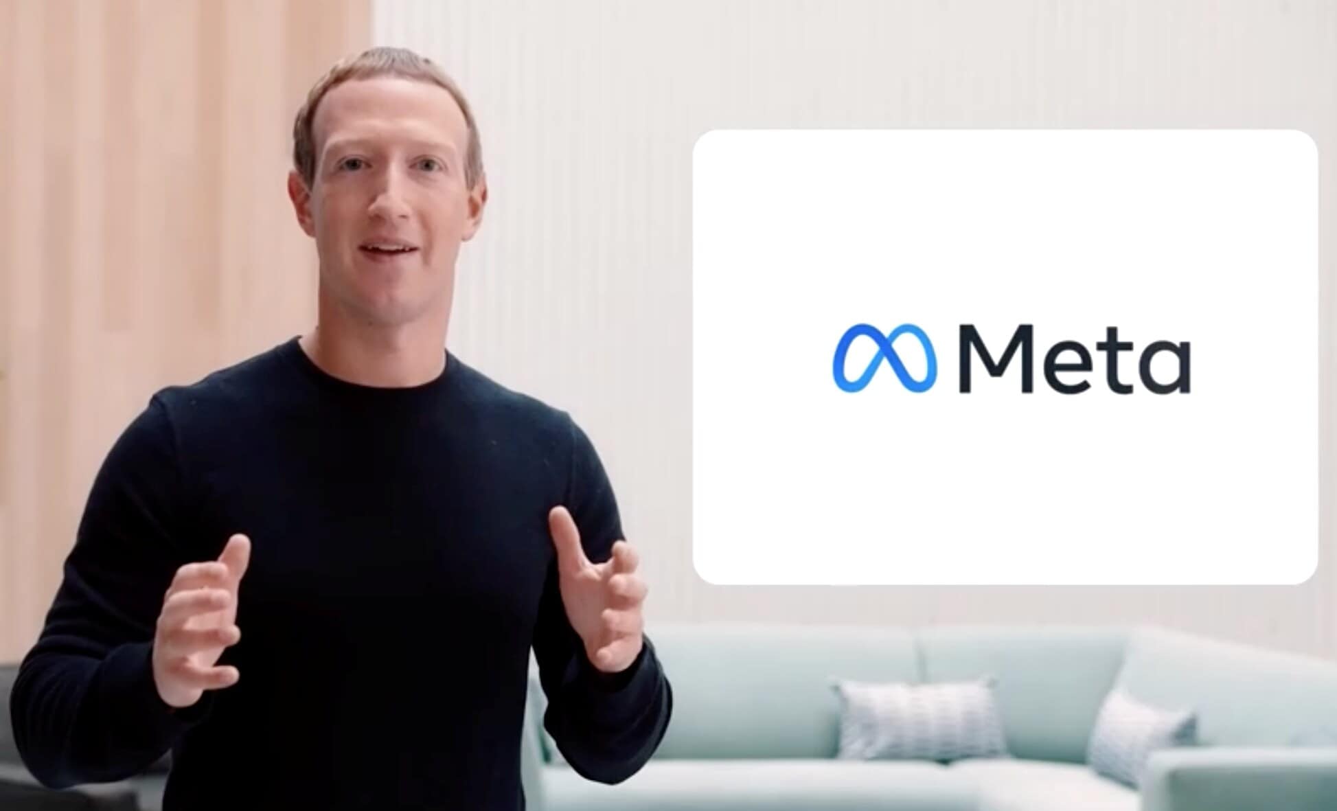 Facebook CEO Mark Zuckerberg speaks during a live-streamed virtual and augmented reality conference to announce the rebrand of Facebook as Meta in December last year.&nbsp; (Reuters Photo)