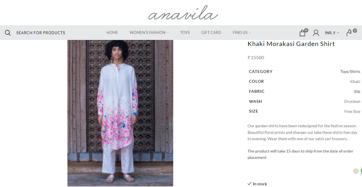 Karisma Kapoor's shirt from Anavila&nbsp;(anavila.com)