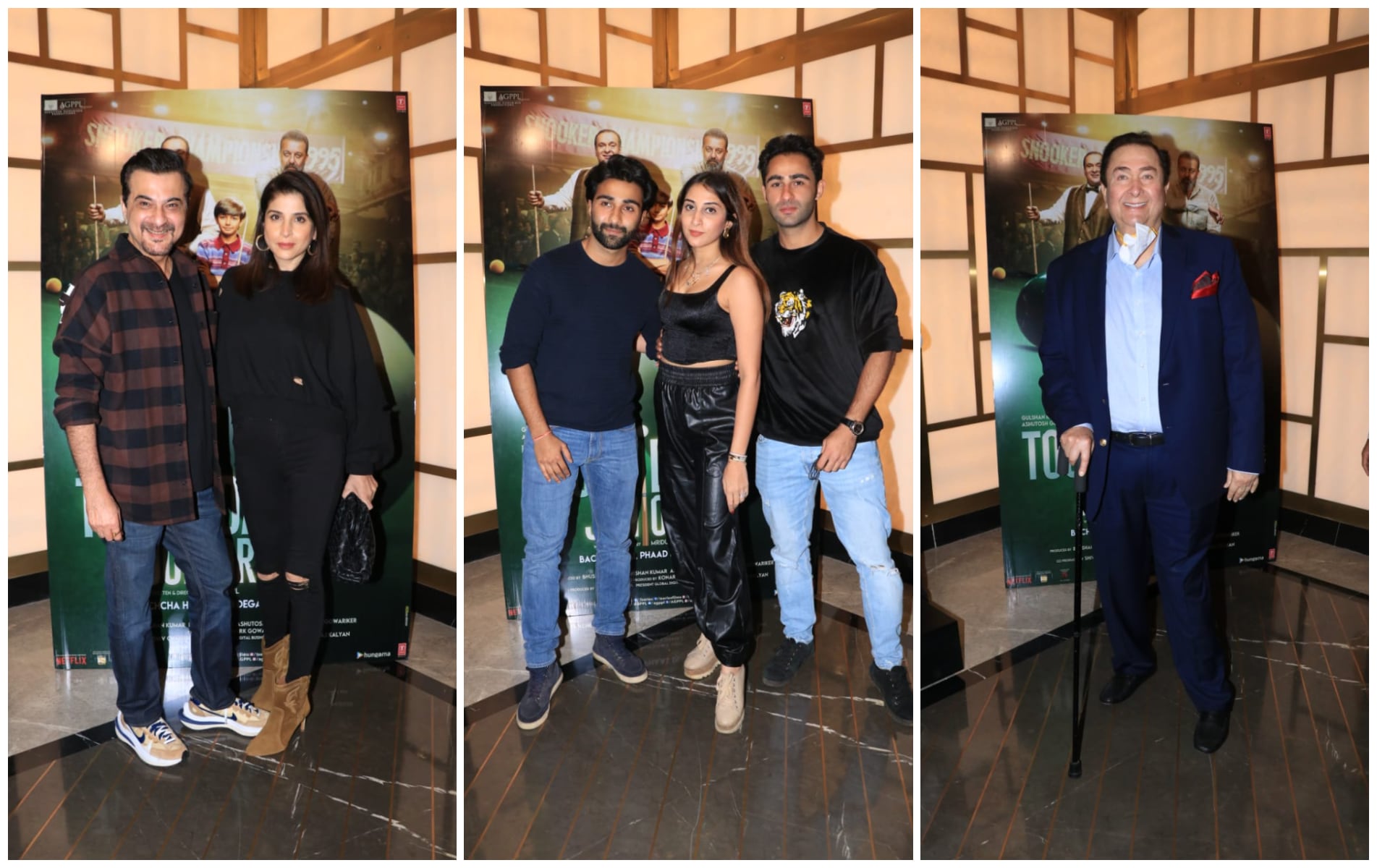 The screening also featured Sanjay Kapoor, Maheep Kapoor, Armaan Jain, Aadar Jain, Anissa Malhotra and Randhir Kapoor.